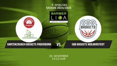 ProB Nord: Gartenzaun24 Baskets Paderborn vs. SBB Baskets Wolmirstedt