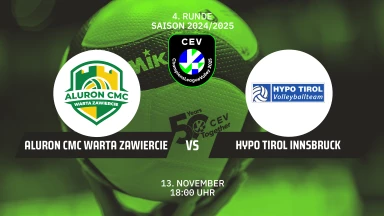 CL Männer: Aluron CMC Warta ZAWIERCIE vs. Hypo Tirol INNSBRUCK