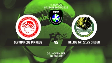 CL Männer: Olympiacos PIRAEUS vs. Helios Grizzlys GIESEN - kommentiert von Regina Mapeli Burchardt