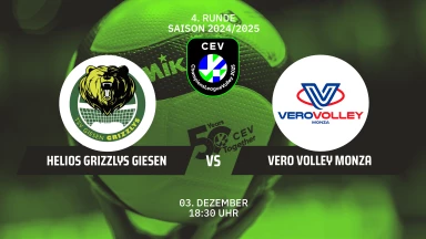 CL Männer: Helios Grizzlys GIESEN vs. Mint Vero Volley MONZA - kommentiert von Regina Mapeli Burchardt