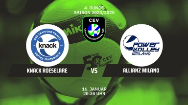 CL Männer: Knack ROESELARE vs. Allianz MILANO
