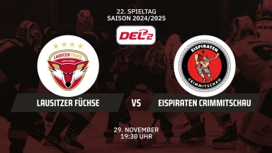DEL2: Lausitzer Füchse vs. Eispiraten Crimmitschau