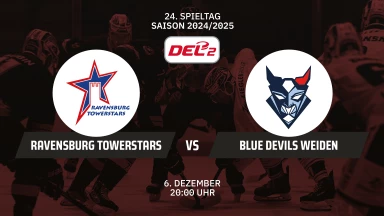 DEL2: Ravensburg Towerstars vs. Blue Devils Weiden