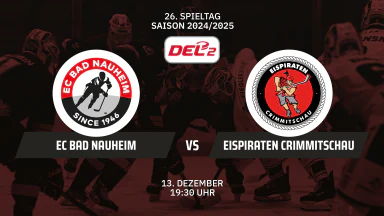 DEL2: EC Bad Nauheim vs. Eispiraten Crimmitschau