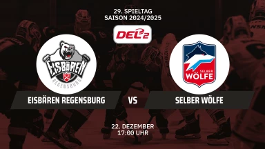 DEL2: Eisbären Regensburg vs. Selber Wölfe