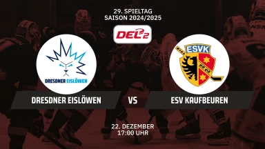 DEL2: Dresdner Eislöwen vs. ESV Kaufbeuren