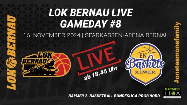 LOK BERNAU vs EN Baskets Schwelm | Barmer 2. Basketball Bundesliga ProB Nord