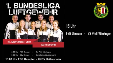 1. Bundesliga Süd - Luftgewehr   - FSG Diessen - SV Pfeil Vöhringen