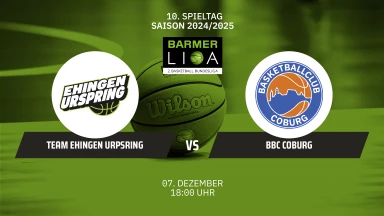 ProB Süd: TEAM EHINGEN URSPRING vs. BBC Coburg