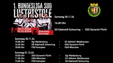1. Bundesliga Süd - Luftpistole   SG Edelweiß Scheuring - SSG Dynamit-Fürth