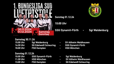 1. Bundesliga Süd - Luftpistole   SSG Dynamit-Fürth - Sgi Waldenburg
