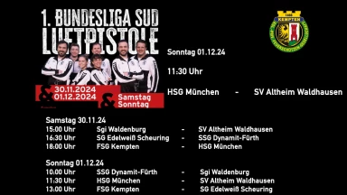 1. Bundesliga Süd - Luftpistole   HSG München - SV Altheim Waldhausen
