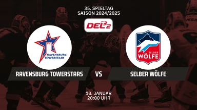 DEL2: Ravensburg Towerstars vs. Selber Wölfe