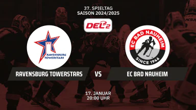 DEL2: Ravensburg Towerstars vs. EC Bad Nauheim