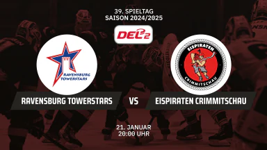 DEL2: Ravensburg Towerstars vs. Eispiraten Crimmitschau