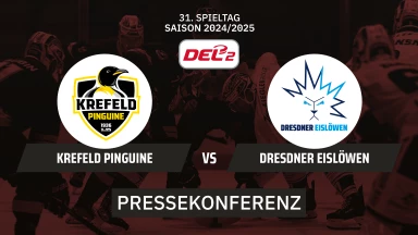 DEL2: Krefeld Pinguine vs. Dresdner Eislöwen I Pressekonferenz