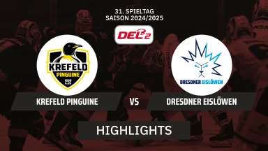 DEL2: Krefeld Pinguine vs. Dresdner Eislöwen I Highlights