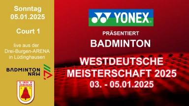 Westdeutsche Meisterschaft O19 2025 - Sonntag 05.01.2025 - Court 1