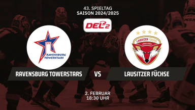 DEL2:  Ravensburg Towerstars vs Lausitzer Füchse