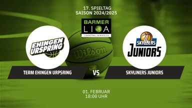 ProB Süd: TEAM EHINGEN URSPRING vs. Skyliners Juniors