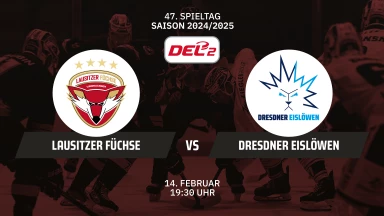 DEL2: Lausitzer Füchse vs Dresdner Eislöwen