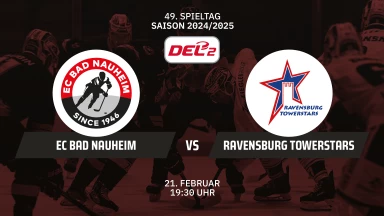 DEL2:  EC Bad Nauheim vs. Ravensburg Towerstars