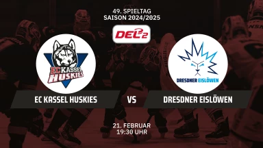 DEL2: EC Kassel Huskies vs. Dresdner Eislöwen