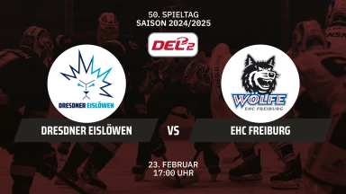 DEL2:  Dresdner Eislöwen vs EHC Freiburg