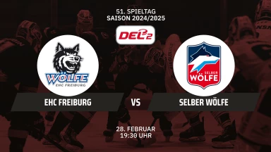 DEL2: EHC Freiburg vs. Selber Wölfe