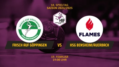 HBF: FRISCH AUF Göppingen vs. HSG Bensheim/Auerbach