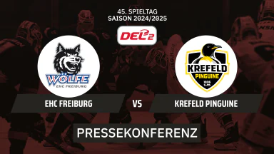 DEL2: EHC Freiburg vs. Krefeld Pinguine I Pressekonferenz
