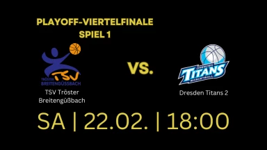PLAYOFF-Viertelfinale Spiel 1: TSV Tröster Breitengüßbach gegen Dresden Titans 2