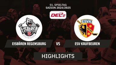 DEL2: Eisbären Regensburg vs. ESV Kaufbeuren I Highlights