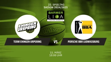 ProB Süd: TEAM EHINGEN URSPRING vs. Porsche BBA Ludwigsburg