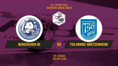 2. HBF: Bergischer HC vs. TSG Mainz-Bretzenheim