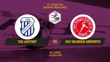 2. HBF: TuS Lintfort vs. HSV Solingen-Gräfrath