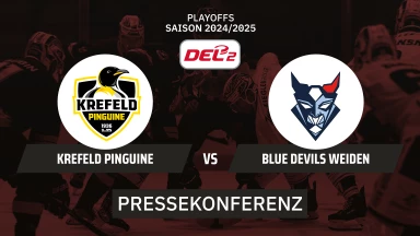 DEL2 Playoffs: Krefeld Pinguine vs. Blue Devils Weiden - Viertelfinale - Spiel 3 I Pressekonferenz