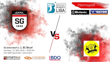 1. Badminton-Bundesliga: SG Schorndorf vs. 1. BC Beuel - Court 2