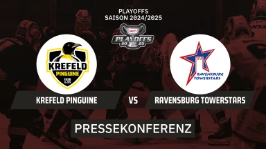 DEL2 Playoffs: Krefeld Pinguine vs. Ravensburg Towerstars - Halbfinale - Spiel 3 I Pressekonferenz
