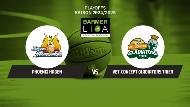 ProA Playoffs: Phoenix Hagen vs. VET-CONCEPT Gladiators Trier Halbfinale Spiel 2