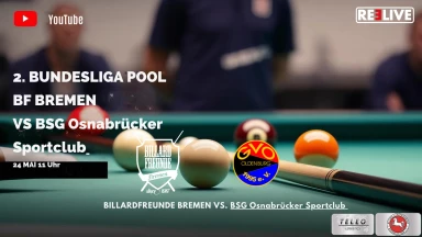 2.Liga Pool: Tisch 4 BF Bremen vs BSG Osnabrücker SC  live  TELO Logistics Area