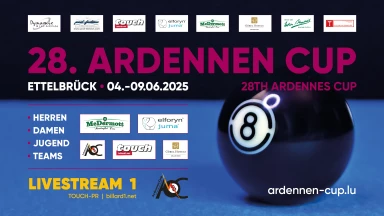 Ardennen Cup – Europas größtes Poolbillard-Turnier live aus Luxemburg! | Tisch 1