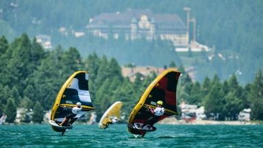 WingFoil Racing World Cup startet mit Überraschungen beim Ensis ENGADINWING