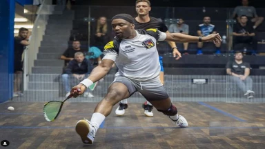 TESPO TV-Squash, Spiel Platz 1 der Setzliste (Dustin Eikhoff vs Nico Wilhelms)