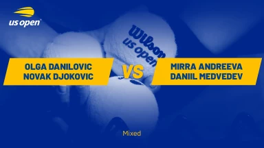O. Danilovic/N. Djokovic vs. M. Andreeva/D. Medvedev - Mixed Achtelfinale - Arthur Ashe Stadium
