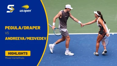 J. Pegula/J. Draper vs. M. Andreeva/D. Medvedev | HIGHLIGHTS
