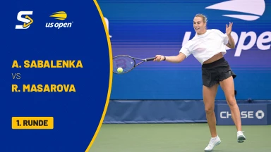 Aryna Sabalenka [1] vs. Rebeka Masarova (SUI) - 1. Runde - kommentiert von Matthias Stach & Boris Becker - Arthur Ashe Stadium