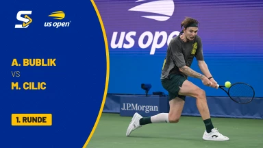 Alexander Bublik (KAZ) [23] vs. Marin Cilic (CRO) - 1. Runde - Grandstand