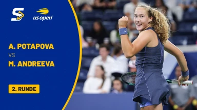 Anastasia Potapova vs. Mirra Andreeva [5] - 2. Runde - kommentiert von Ulf Kahmke & Jonas Hartenstein - Grandstand