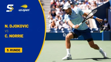 Novak Djokovic (SRB) [7] vs. Cameron Norrie (GBR) - 3. Runde - kommentiert von Dennis Heinemann - Arthur Ashe Stadium